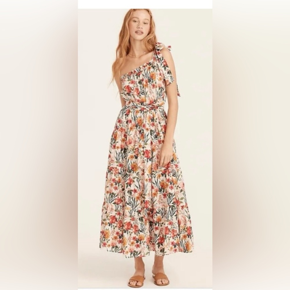 JCrew One Shoulder Floral Maxi Dress